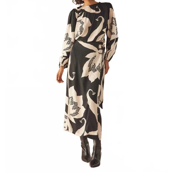 NEW OMIKA sammi midi skirt in audrey nocturne